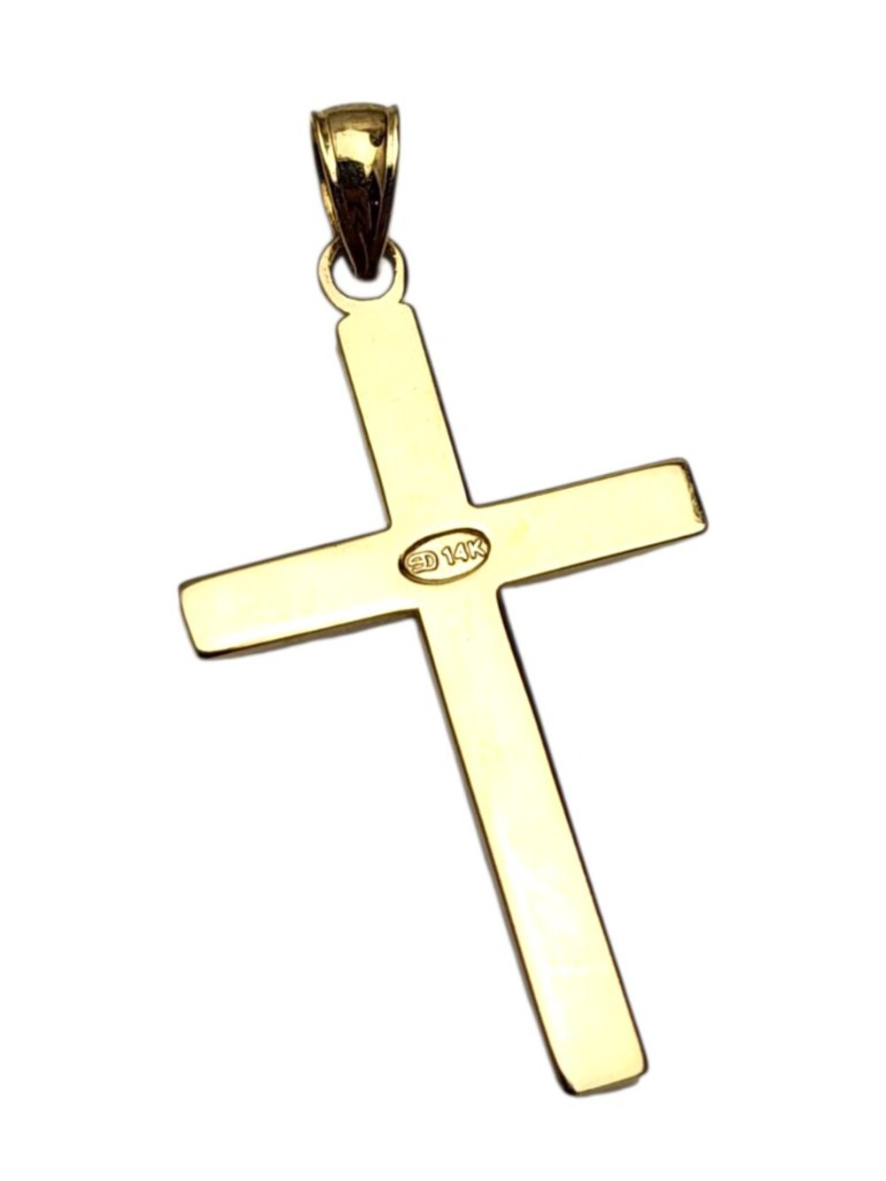 14K Yellow Gold Hollow Cross Pendant #25642